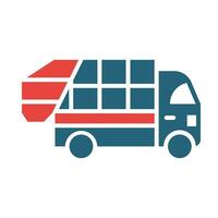 Garbage Truck Vector Glyph Two Color Icon For Personal And Commercial Use.