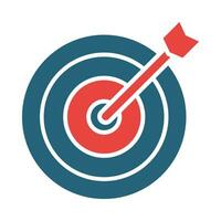 Dart Board Vector Glyph Two Color Icon For Personal And Commercial Use.