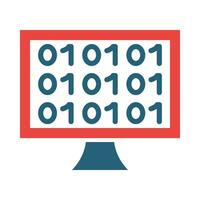 Binary Code Vector Glyph Two Color Icon For Personal And Commercial Use.