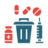 Biomedical waste Vector Glyph Two Color Icon For Personal And Commercial Use.