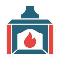 Incineration Vector Glyph Two Color Icon For Personal And Commercial Use.