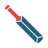 Cricket Bat Vector Glyph Two Color Icon For Personal And Commercial Use.