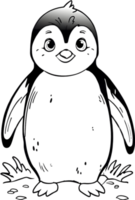 ai generado colorante paginas para niños pingüino colorante paginas ai generativo png