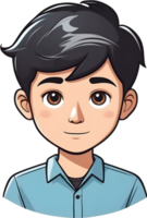 AI generated cartoon avatar of a boy with black hair png