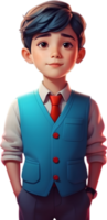 AI generated cartoon avatar of a boy with black hair png