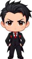 AI generated chibi cartoon character in tuxedo ai generative png