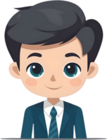 AI generated cartoon avatar of a boy with black hair png