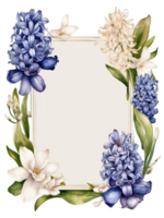 AI generated a water color frame with flowers on it ai generative png