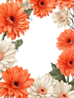 AI generated a water color frame with flowers on it ai generative png