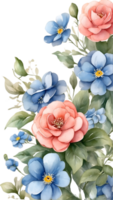 AI generated Watercolor fower illustration  ai generative png