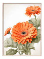 AI generated a water color frame with flowers on it ai generative png