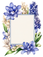 AI generated a water color frame with flowers on it ai generative png