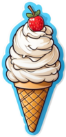 AI generated ice cream cone sticker, transparent background ai generative png