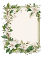 AI generated a water color frame with flowers on it ai generative png