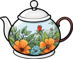 AI generated tea in a teapot with a teapot  ai generative png