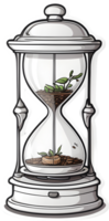 AI generated an hourglass with tea leaves in it ai generative png