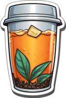 AI generated a cup of tea with leaves and ice in it ai generative png