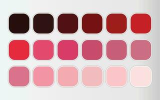 Red gradient shades color set vector