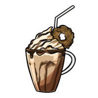 glass of caramel frappe chocolate png