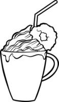 glass of caramel frappe chocolate vector