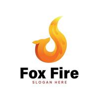 Fire fox logo letter d concept vector