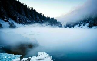 Frozen Tranquility A Winter Morning in the Carpathians ai geneated photo