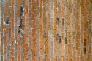 Brick wall wallpaper texture clinker and concrete pattern in old vintage red and brown colour theme under the constuction area photo