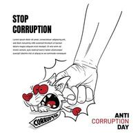Punch the mouse vector illustration for world anti-corruption day campaign design