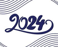 Happy New Year 2024 Holiday Abstract Blue Graphic Design Vector Logo Symbol Illustration