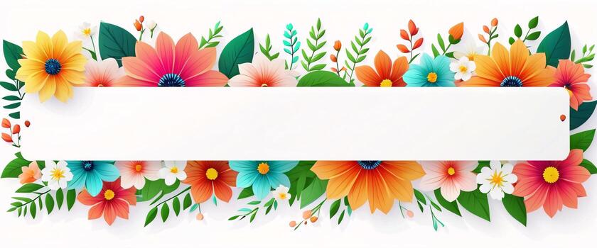 AI generated Floral background with empty copy space photo