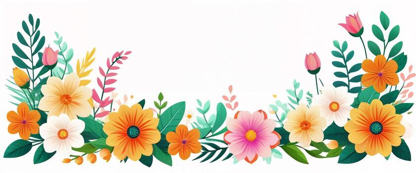 AI generated Floral background with empty copy space photo