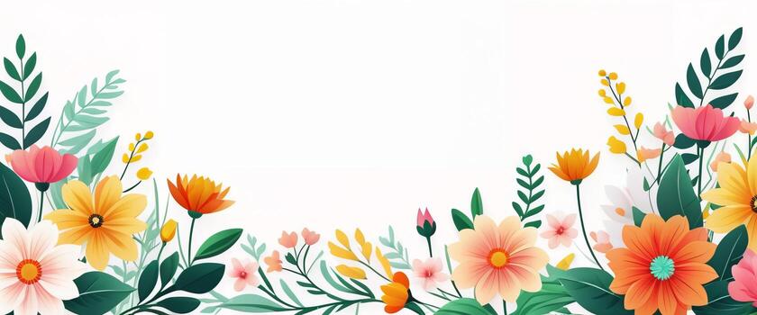 AI generated Floral background with empty copy space photo