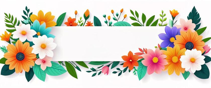 AI generated Floral background with empty copy space photo