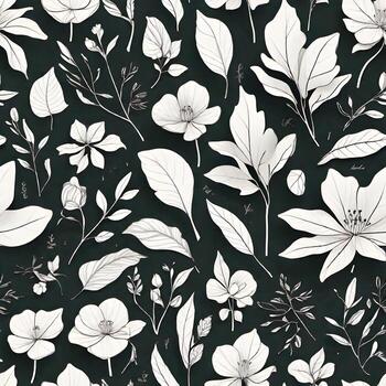 AI generated botanicals to life with a hand-drawn minimal pattern photo