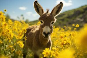 ai generado ciervo en el bosque. fauna silvestre escena. 3d representación, toro alce en arroyo, ai generado foto