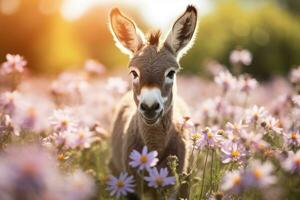 ai generado ciervo en el bosque. fauna silvestre escena. 3d representación, toro alce en arroyo, ai generado foto