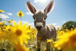 ai generado ciervo en el bosque. fauna silvestre escena. 3d representación, toro alce en arroyo, ai generado foto