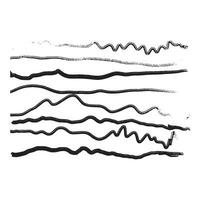 Hand drawn pencil lines and squiggles set. Vector charcoal smears, striketrhoughs and swirls. Doodle style sketchy lines. Horizontal wavy strokes collection. Scratchy strokes with rough edges.