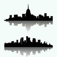 black city silhouette set vector