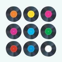 set of vinyl records vector