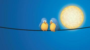 birds on wire vector