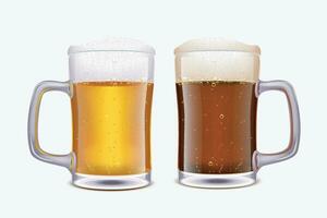 various beer glasses vector