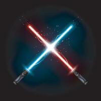 light sabers fight vector