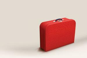 red suitcase on bright vector