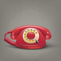 red retro telephone vector