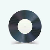 shiny vinyl record on white vector