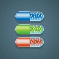 three pills set vector