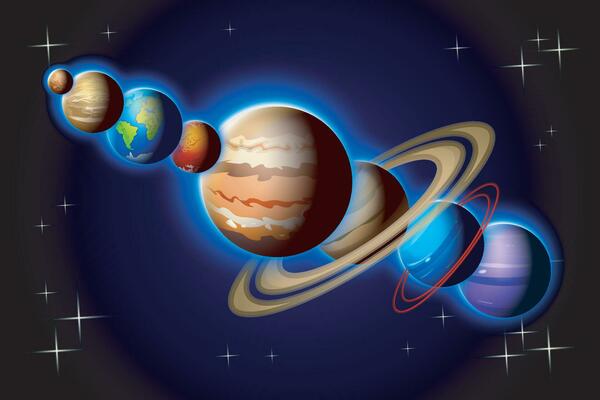 solar system in one line