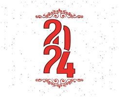 Happy New Year 2024 Holiday Abstract Red And Maroon Graphic Design Vector Logo Symbol Illustration