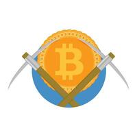 Crypto mine farm icon. Mining pool symbol, vector illustration